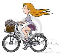 romantisch-meisje-op-fiets-33966267